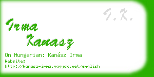 irma kanasz business card